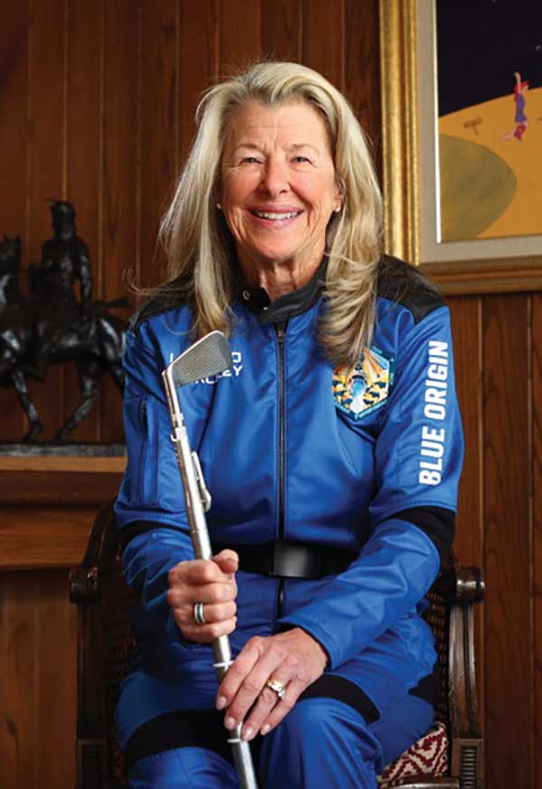 Alan's daughter Laura Shepard-Churchley ready to board the Blue Origin Spaceship, 2021